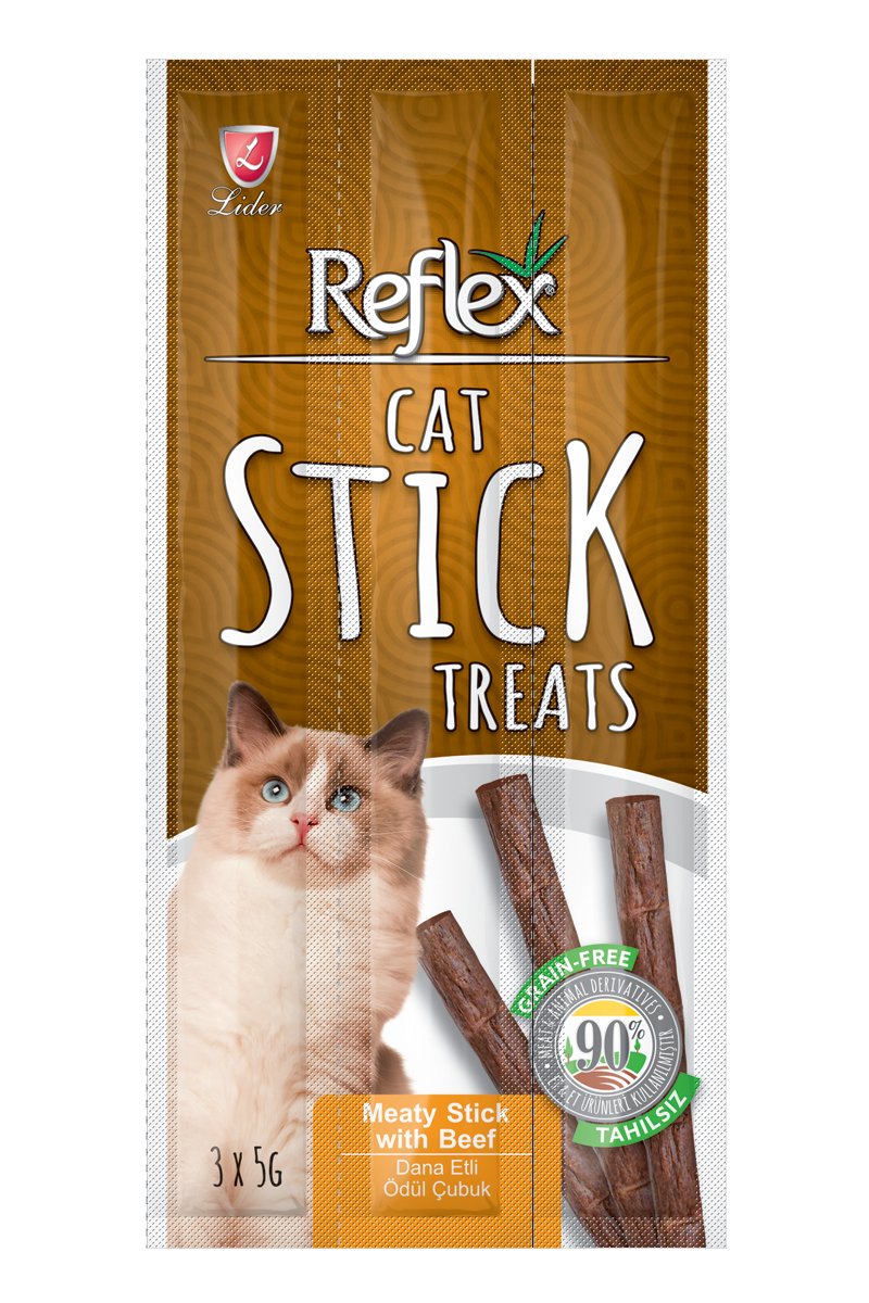 Reflex Adult Cat Stick Treats with Beef Reflex