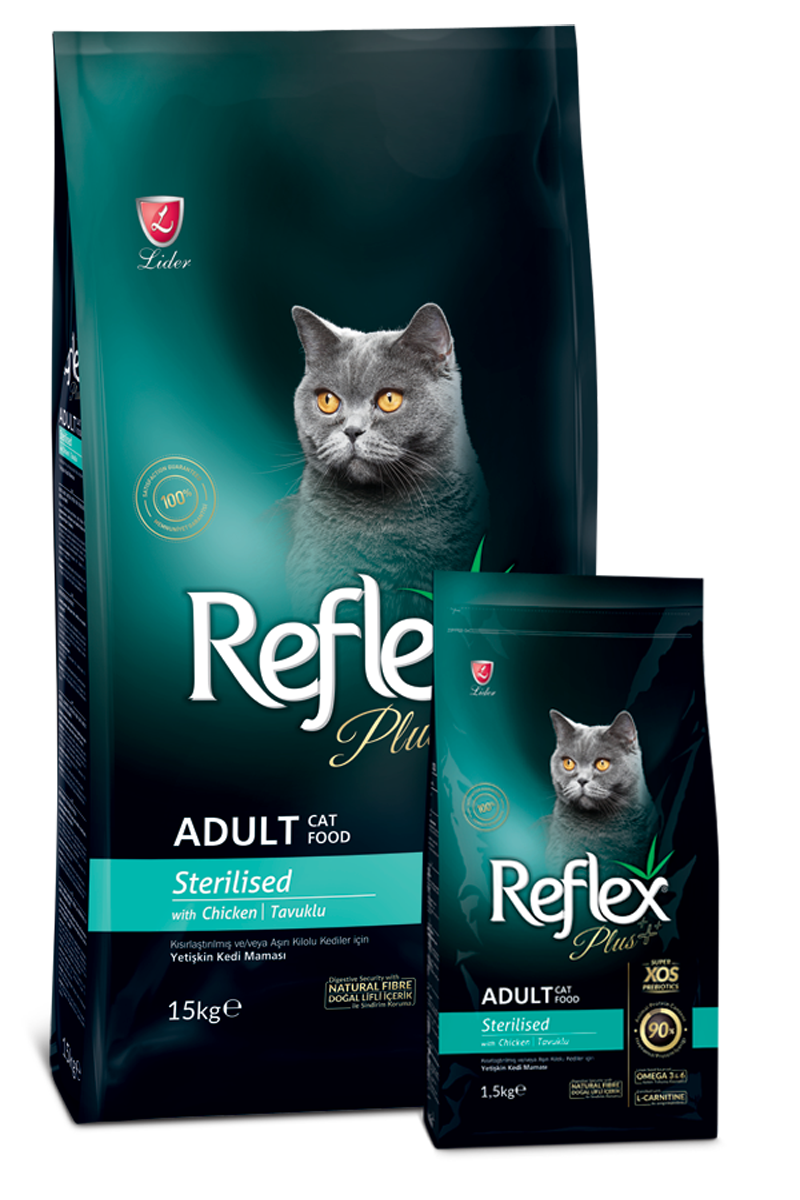 Nebu Adjunto archivo mantequilla Reflex Plus Sterilised Adult Cat Food with Chicken - Reflex